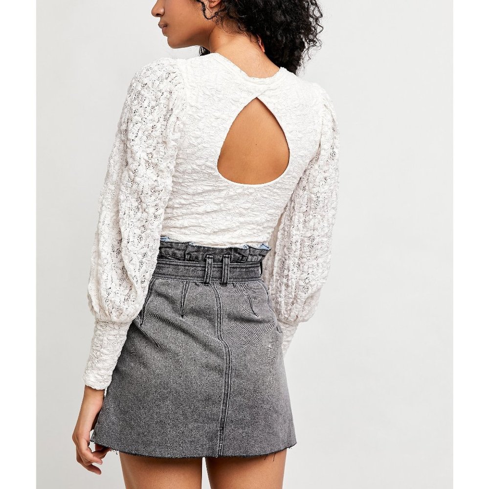 NWT Free People Tea Time Top / Jasmine (Off White) - Picture 3 of 5